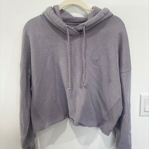 Hollister Light Purple Cropped Hoodie • Size XL